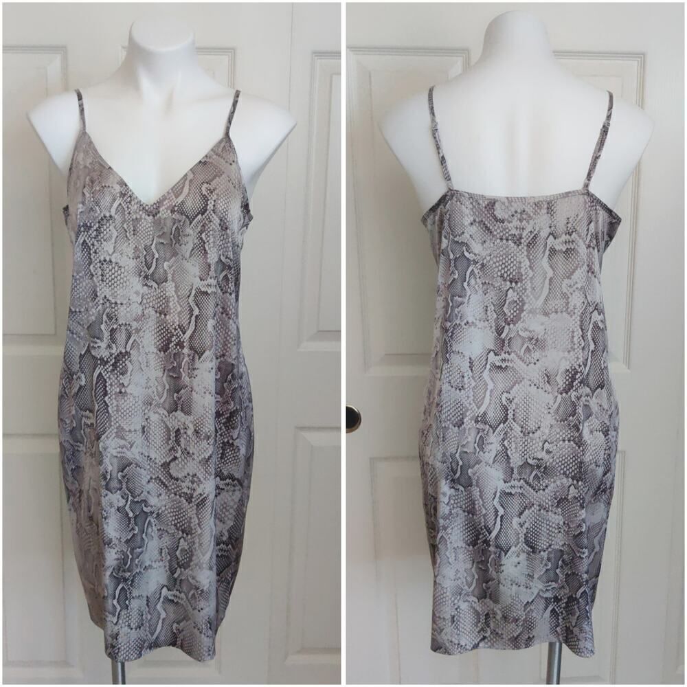 White House Black Market python snake print slip dress sz 8
